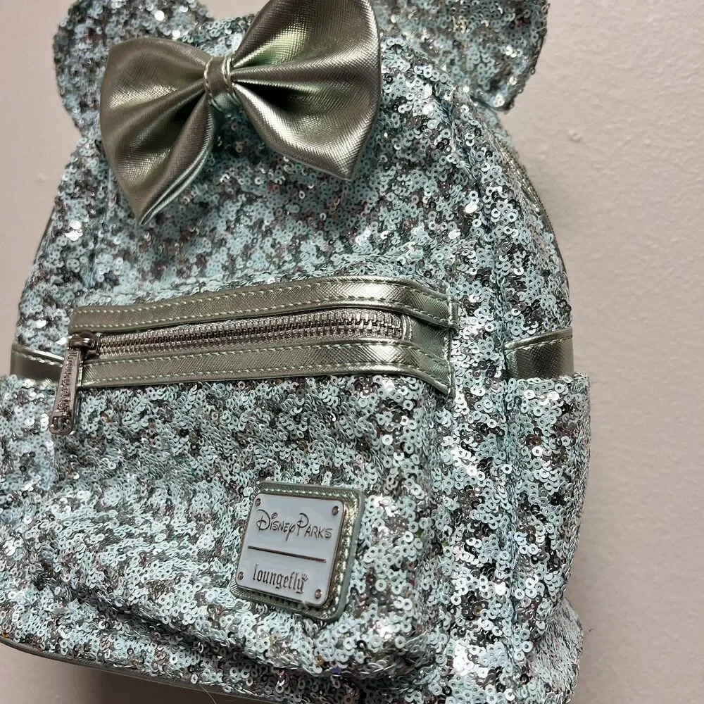 Arendale Aqua women’s minnie mouse loungefly backpack mini small disney parks